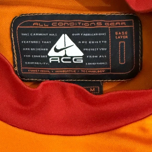 Nike ACG Orange and Red Long Sleeve Shirt - Picture 2 of 5